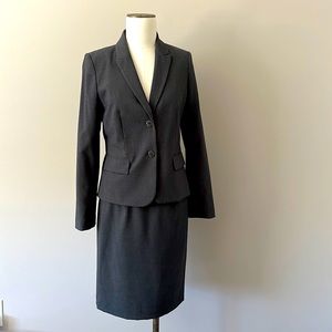 Calvin Klein Suit, Gray, Jacket 8 Petite and Skirt 6 Petite